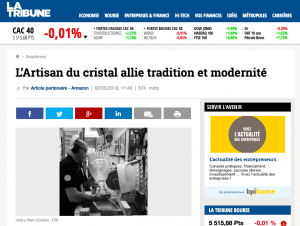 ARTICLE OF THE ECONOMIC JOURNAL LA TRIBUNE, ON THE DEVELOPMENT OF OUR CRYSTALLERY. (APRIL 02: 05: 2018)