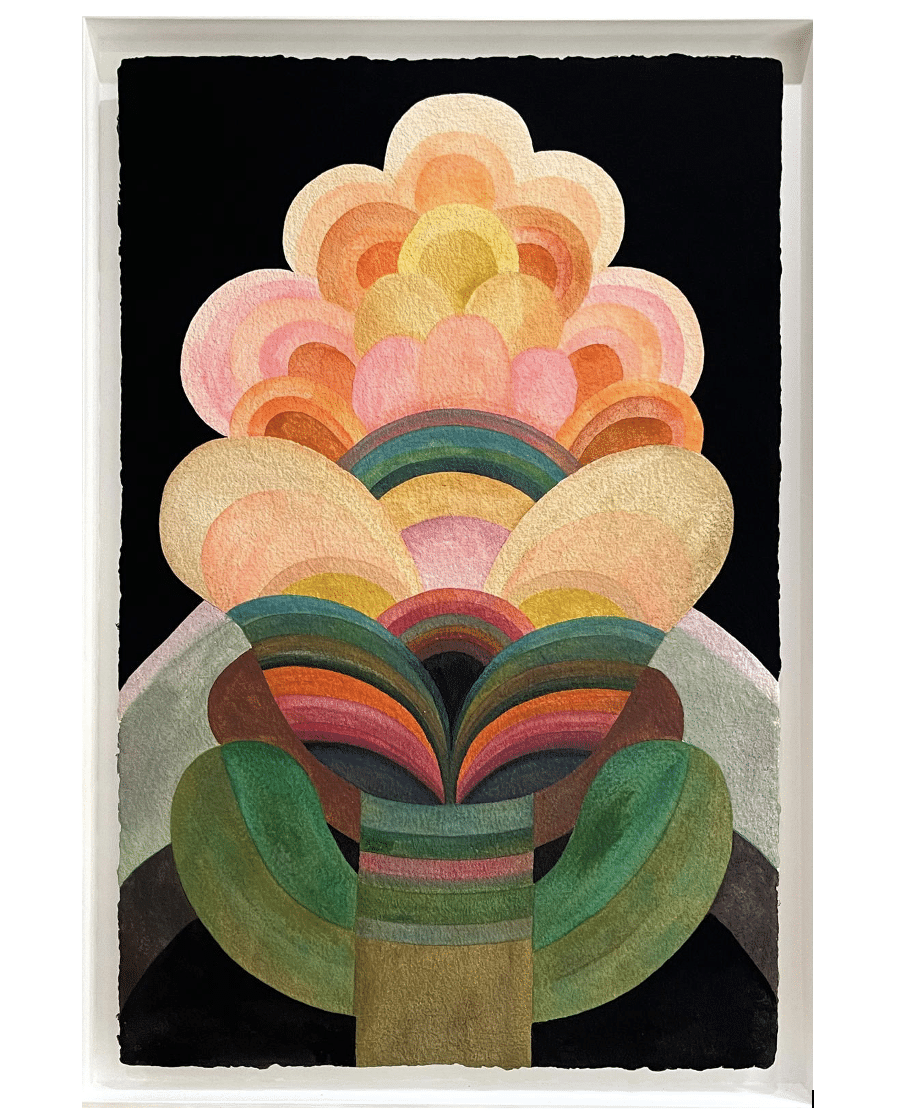 Gouache de la série Fleur de Caroline Rennequin