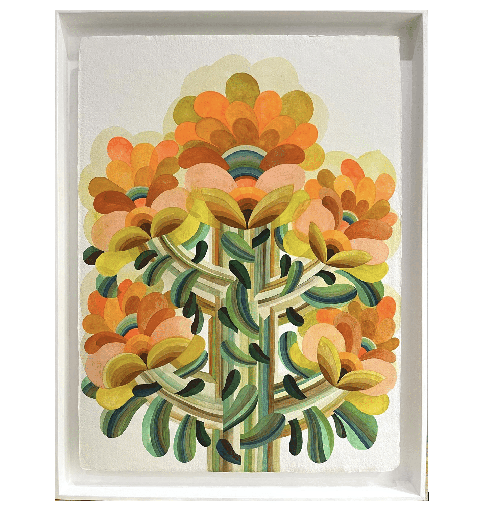 Gouache de la série Fleur de Caroline Rennequin