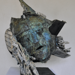 Sculpture bronze de Julien Allegre - Femme et la mer profil