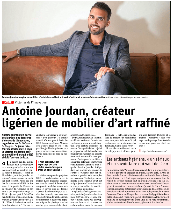 Antoine Jourdan- Parution Presse - Le Progrès - Janvier 2019