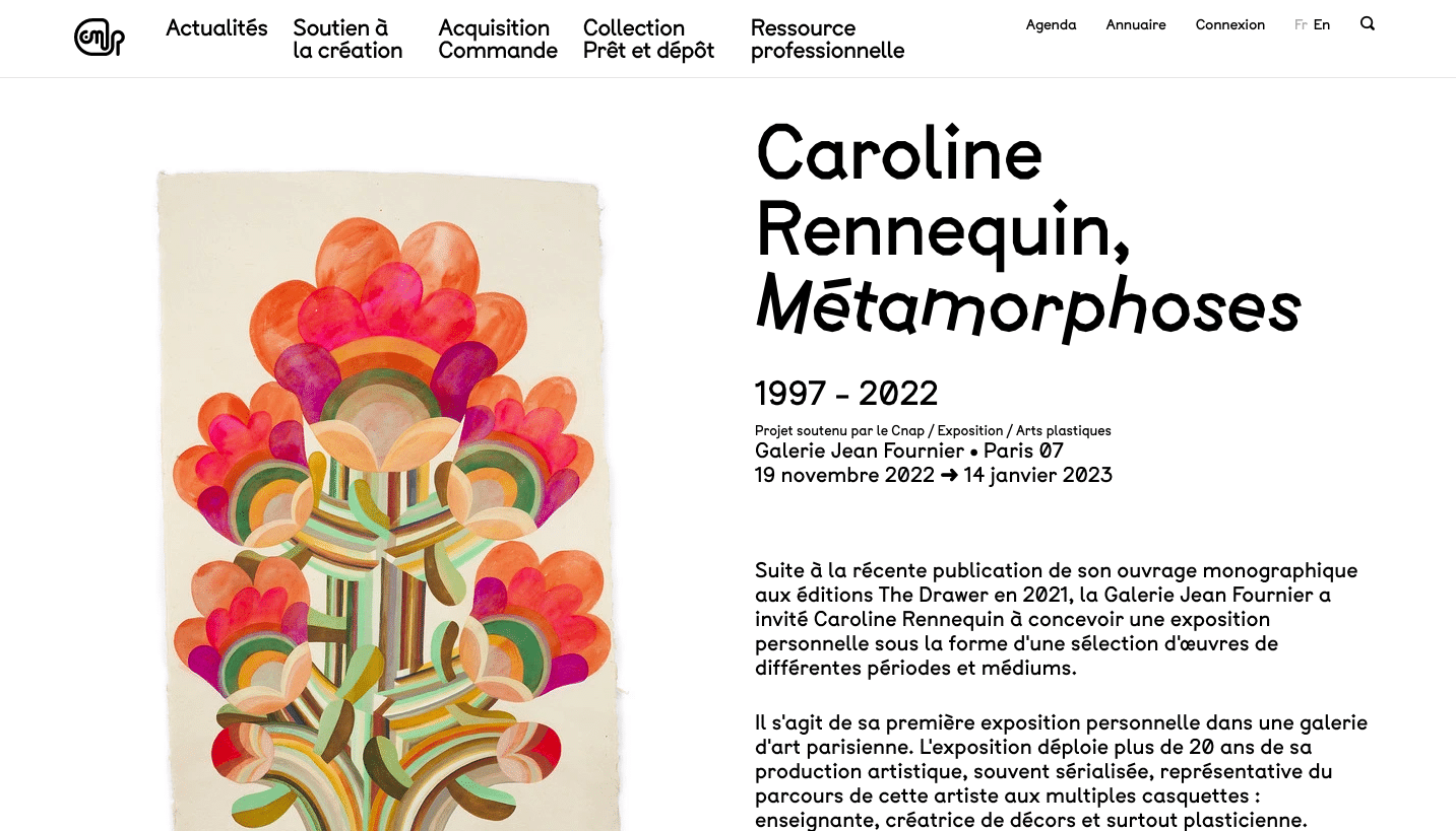 Parution Caroline Rennequin Centre National des Arts Plastiques (CNAP).