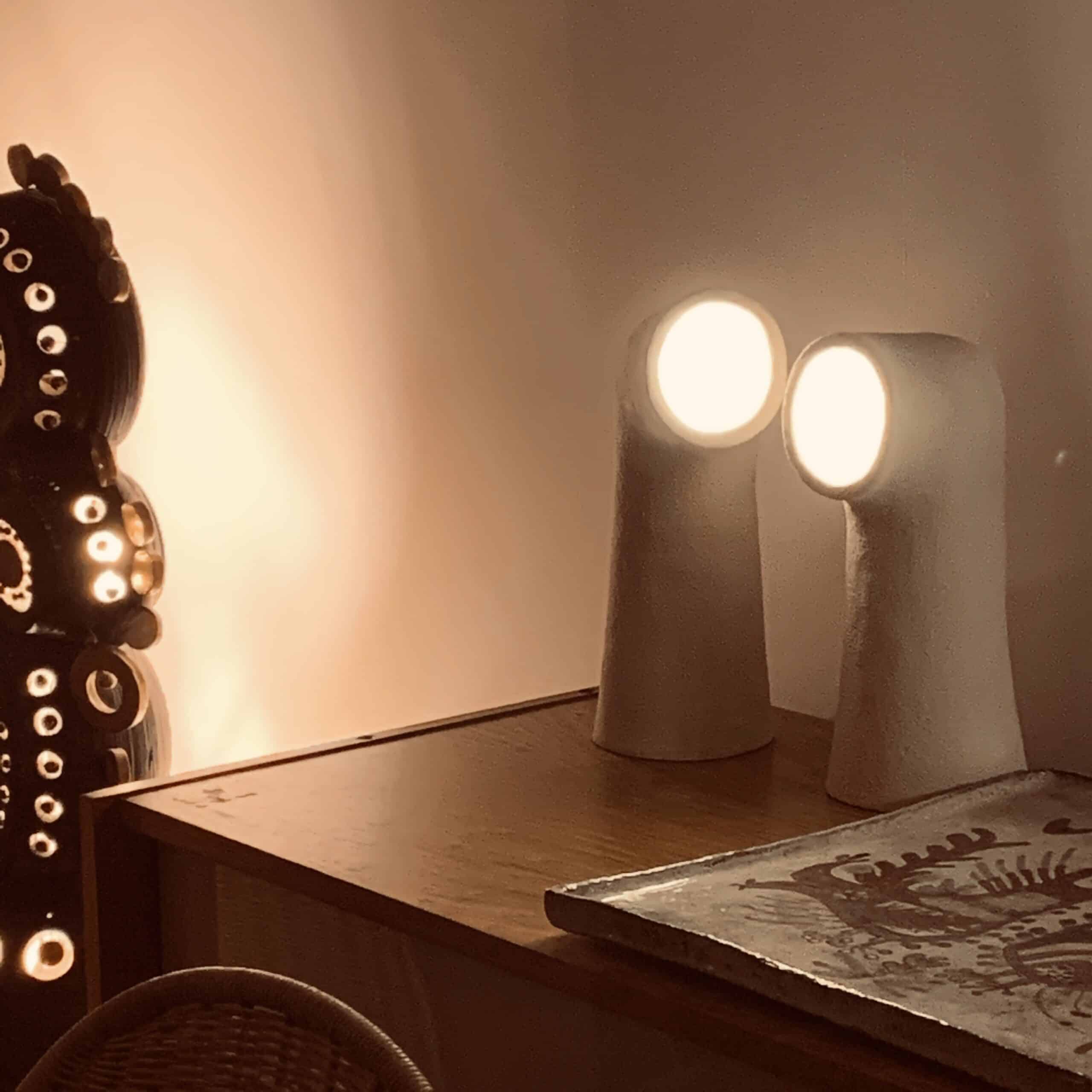 Lampes sculptures en céramique MR 0 Natalie Rich