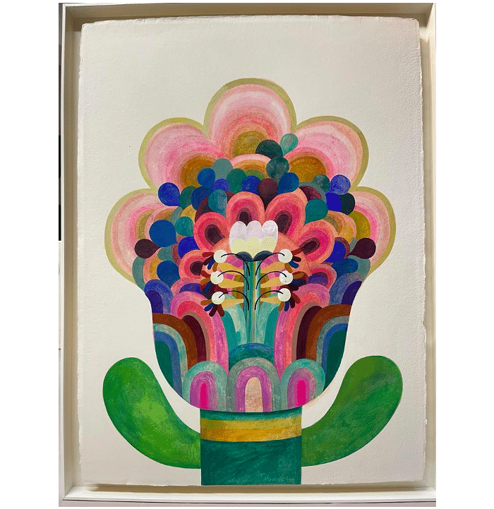 Fleur gouache couleurs de Caroline Rennequin