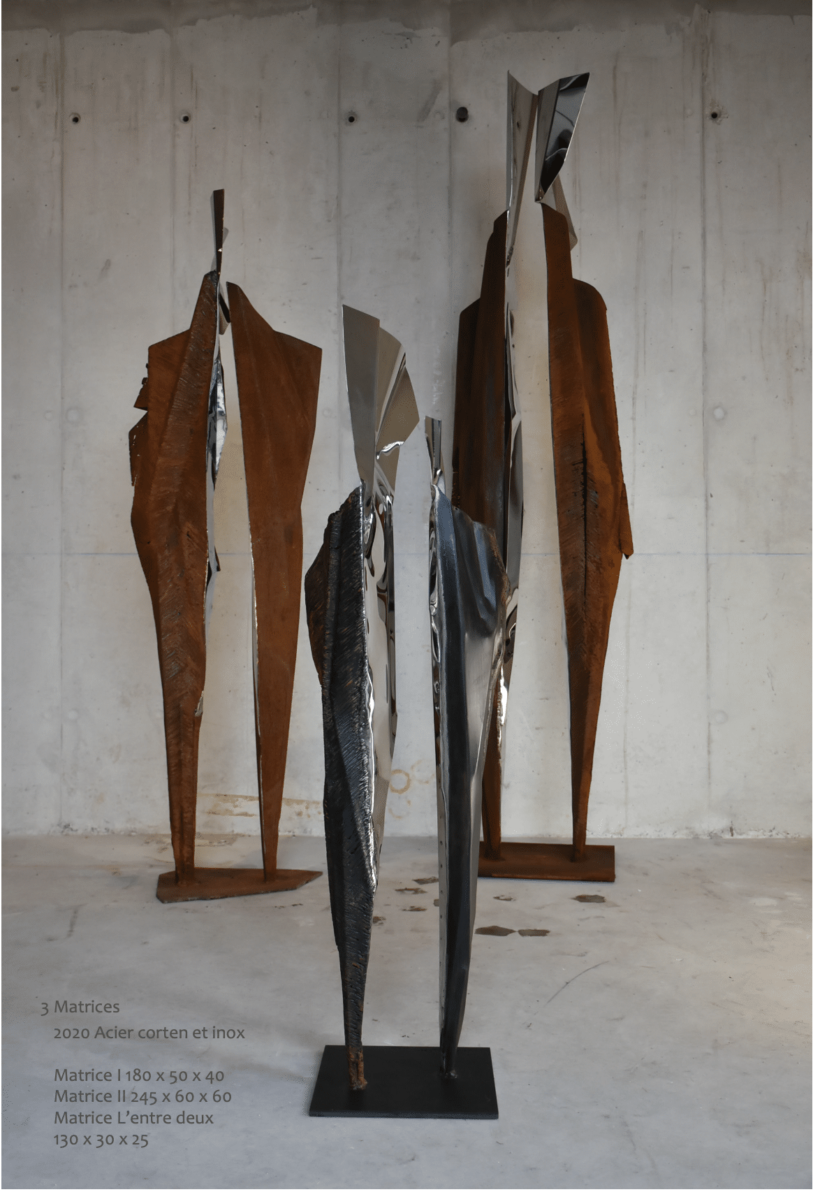 Matrices en acier corten et inox de Julien Allegre