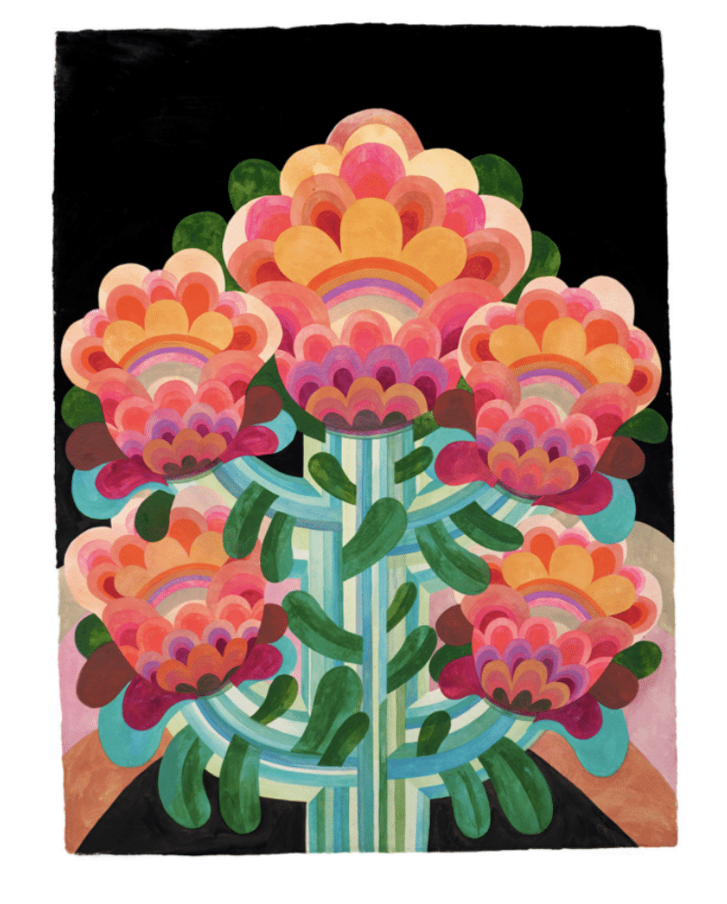 Fleur gouache de Caroline Rennequin