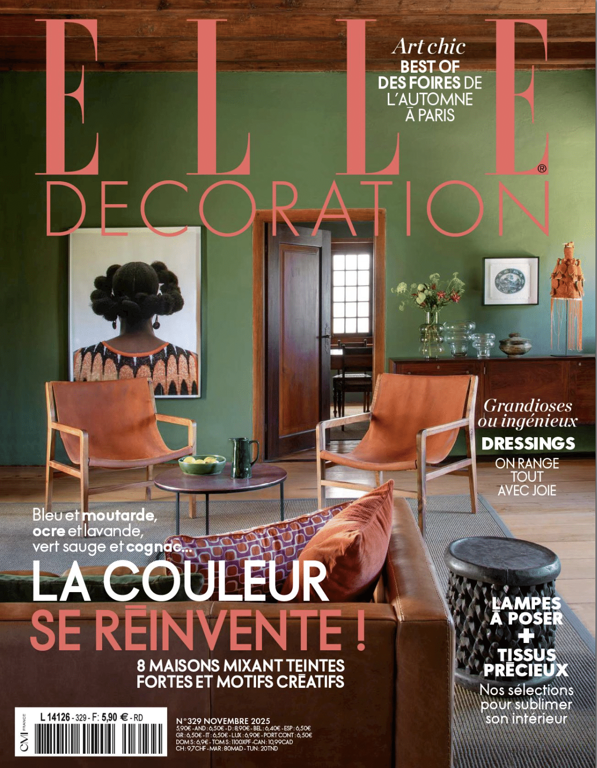 Elle Décoration novembre 2025 : tableaux de Caroline Rennequin.