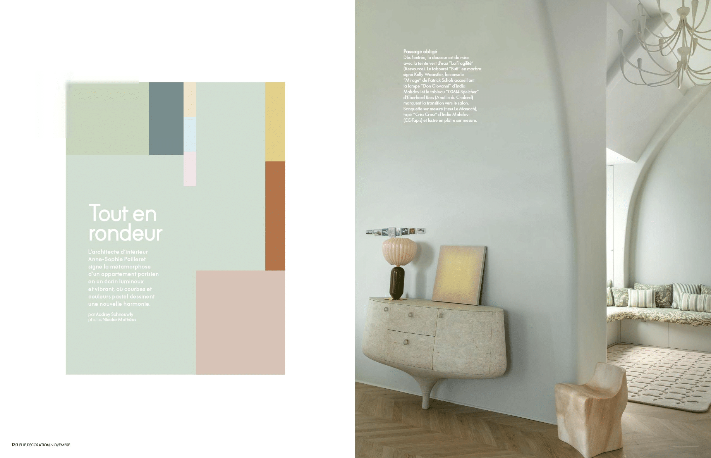 Presse : Tableaux de Caroline Rennequin dans le magazine Elle Décoration.