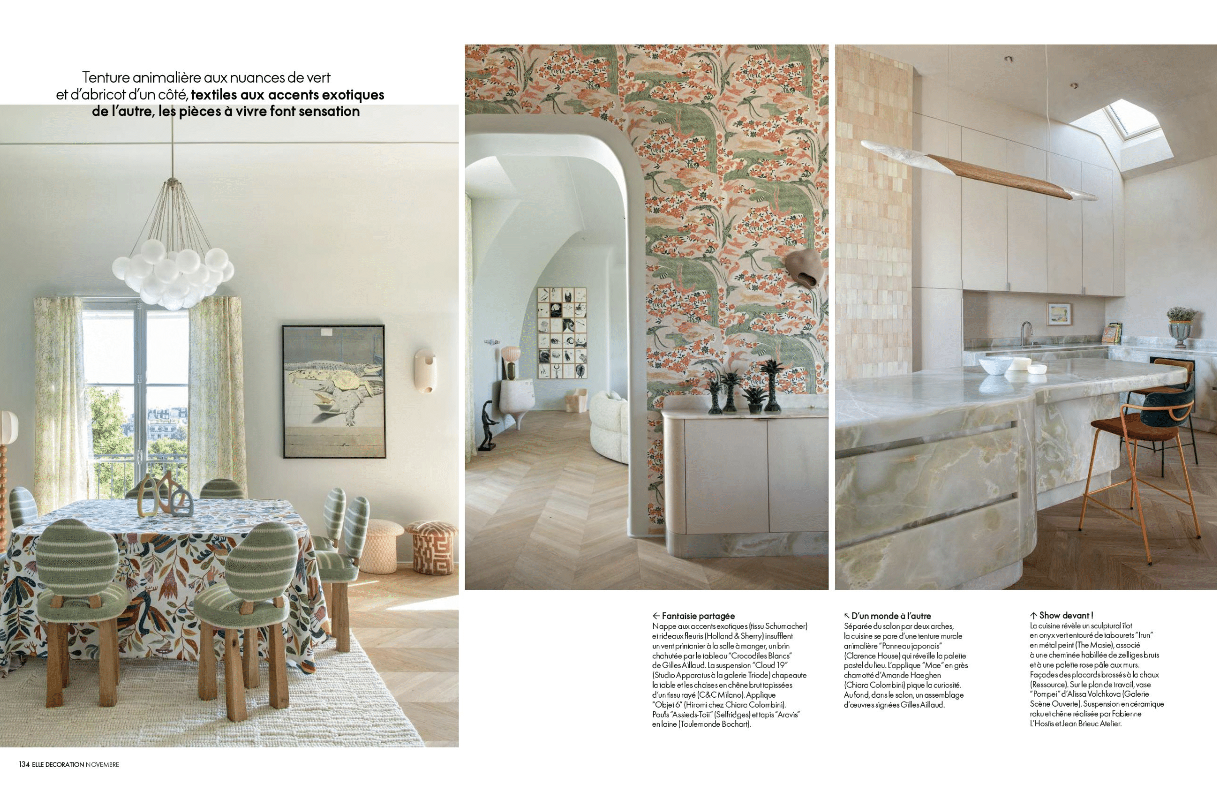 Presse : Tableaux de Caroline Rennequin dans le magazine Elle Décoration.