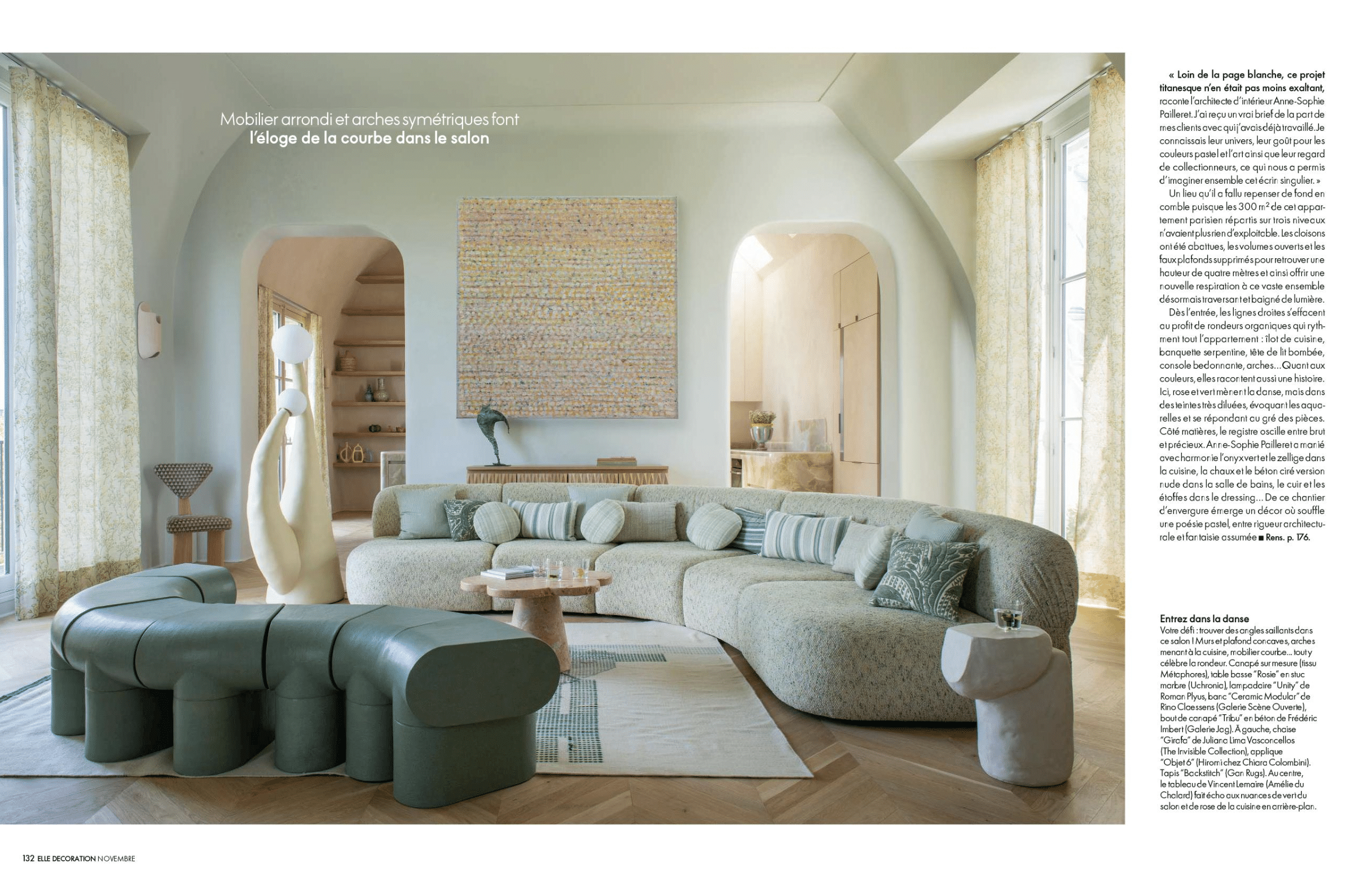 Presse : Tableaux de Caroline Rennequin dans le magazine Elle Décoration.