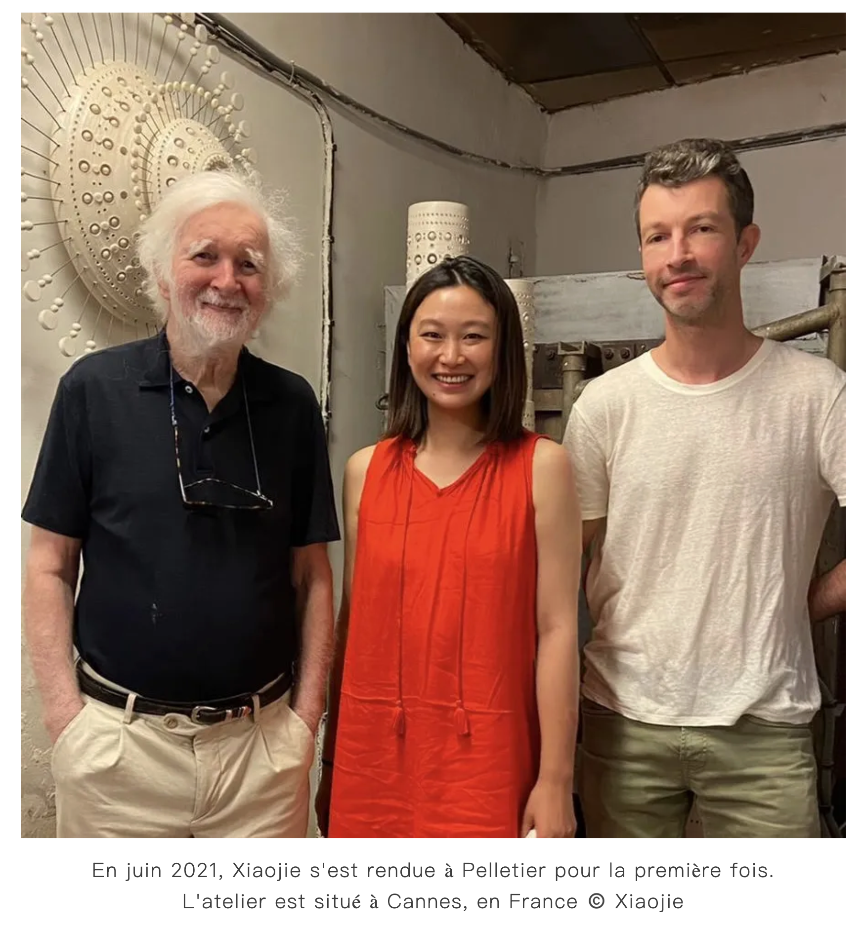 Georges et Benjamin Pelletier et Xiaojie de la galerie Monokeros